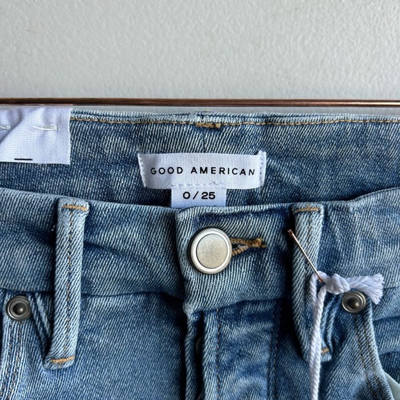 Good American Skinny Jeans Womens Size 0/25 Blue Light Wash Button Fly NWT - Picture 7 of 9